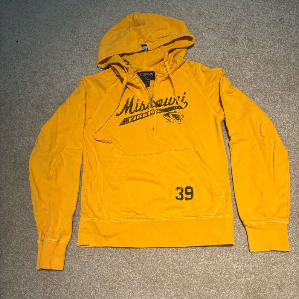 Jansport Vintage Mizzou Cropped Yellow Hoodie